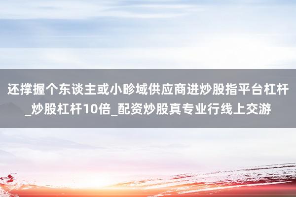 还撑握个东谈主或小畛域供应商进炒股指平台杠杆_炒股杠杆10倍_配资炒股真专业行线上交游