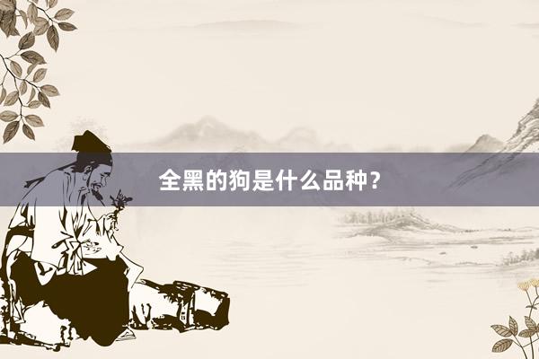 全黑的狗是什么品种？
